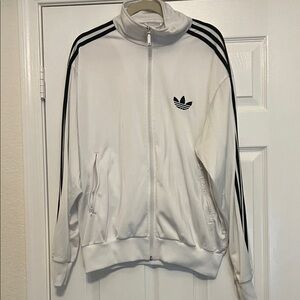 Adidas Women's White and Black Track Jacket size L